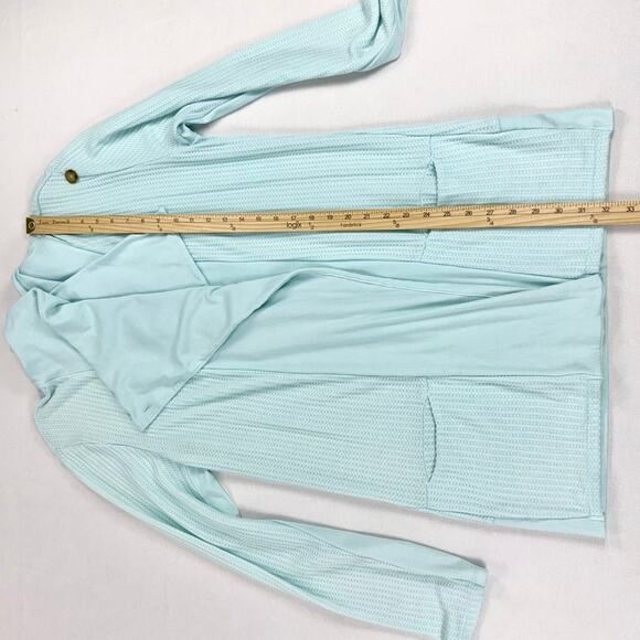 Fresh Produce Women's Waffle Knit Waterfall Cardigan Medium Teal - Picture 12 of 12